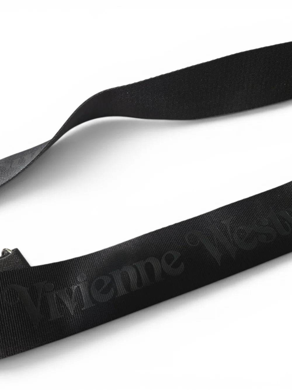 Vivienne Westwood Black Leather Messenger Bag with Wide Strap